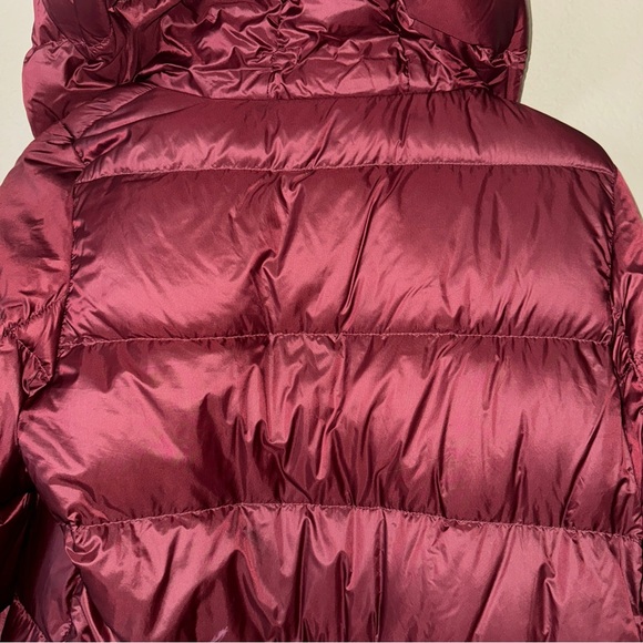 Athleta Lofty Down Coat Jacket Hooded Maroon Burgundy Puffy Jacket Size Small - Picture 9 of 15